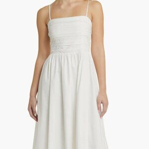 WAYF Sammie Pleat Strapless Stretch Cotton Sundress - Size Small